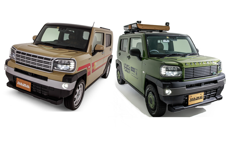 ダイハツ「タフト」用ボディキット「TAFT 80's（左）」および「TAFT little D.（右）」