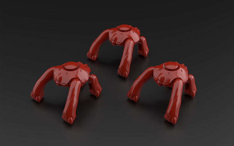 同スケールのガードロボ「BEL-1999 カルディア」3体が付属する