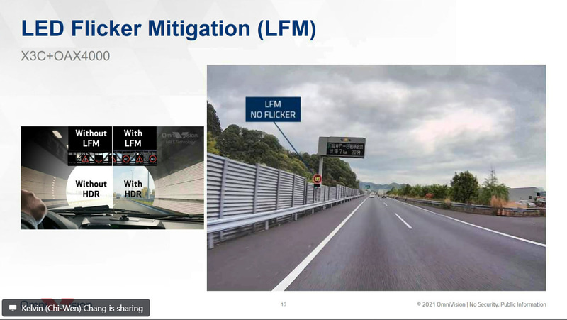 LFM、LEDの速度規制標識がきちんと見えている（会見より筆者キャプチャー）