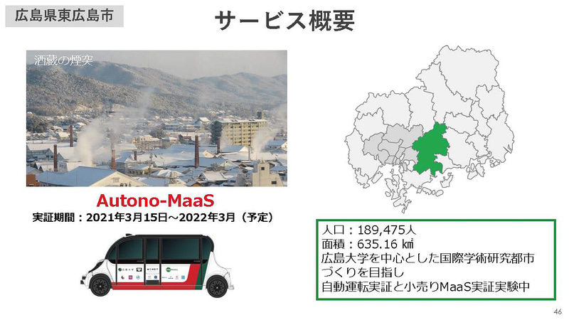 広島県東広島市の取り組み。自動運転シャトルを走らせている