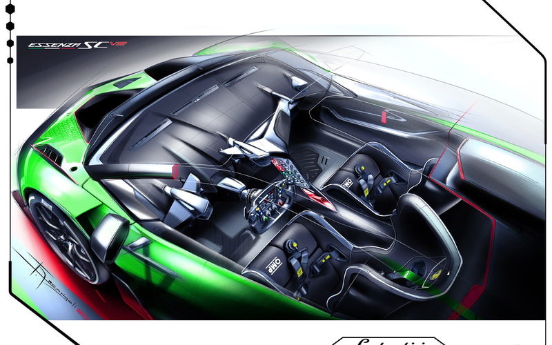 Essenza SCV12のコクピットのデザインスケッチ