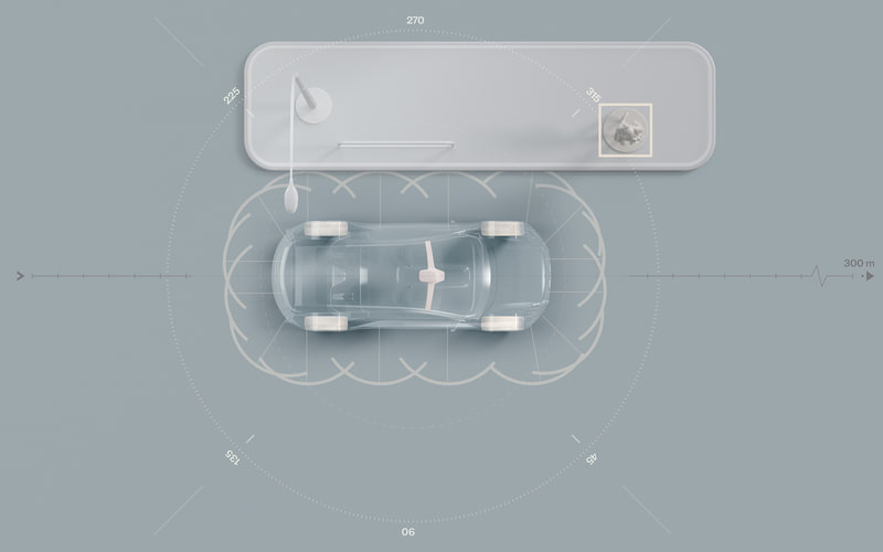 近距離はウルトラソニック、つまり超音波ソナーで見るものと思われる。図から読み取る限り、前後側方で16個搭載しているのだろうか？