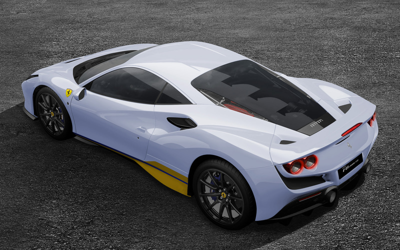 F8 トリブート ALLEGGERITA CARBONIO 35.6のボディカラーは白を基調としてブルーパールを散りばめた「Bianco Hiroshima」（上）、鍛造された鏃（やじり）を想起するマットグレー「Grigio Hiroshima」（下）の2色