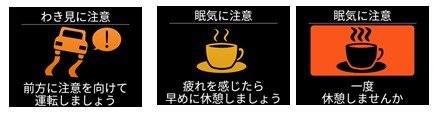 ドライバーモニタリングシステムの注意喚起イメージ