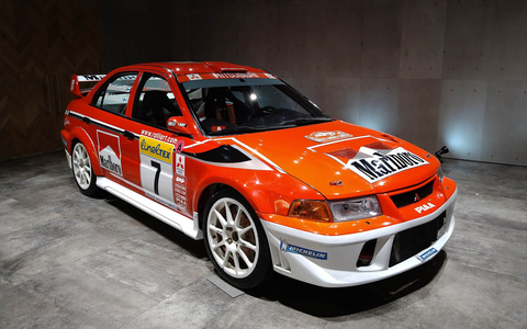 三菱ラリーカーの軌跡　グループA　国際ラリー　ランサーエボリューションWRC 三菱自動車、「ランサーエボリューション」グループA仕様を展示