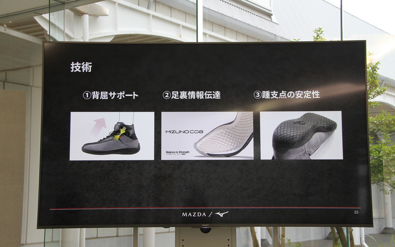 技術的ハイライトは「背屈サポート」「足裏情報伝達」「踵支点の安定性」の3点
