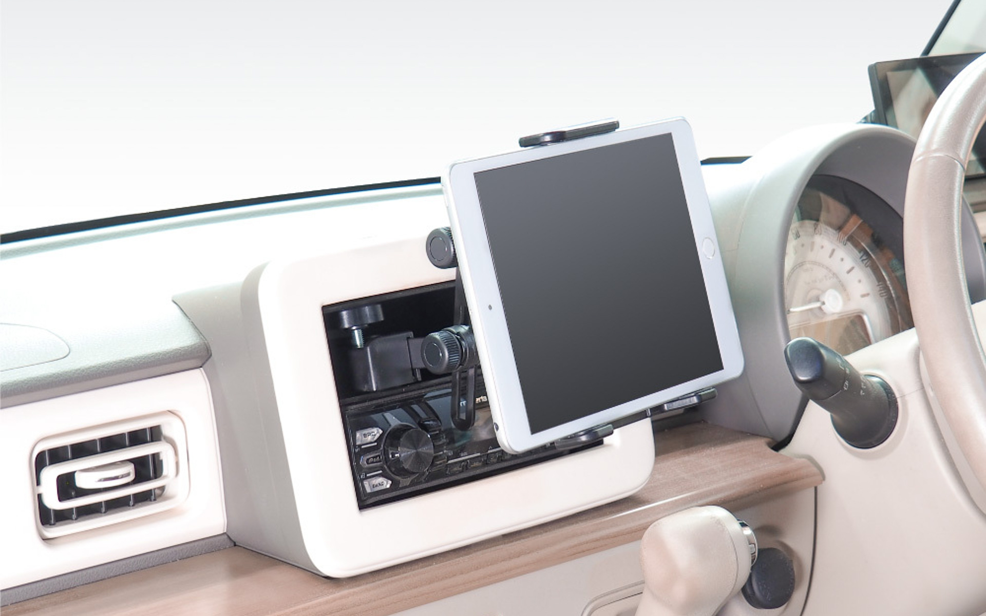 1DIN固定スタンドとタブレットホルダーセット「BSA132」