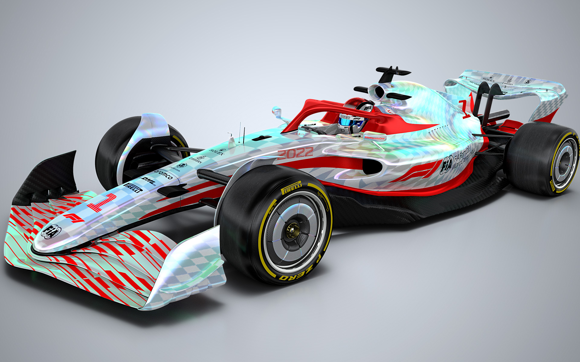F1が公開した2022年規定のプロトタイプ車両