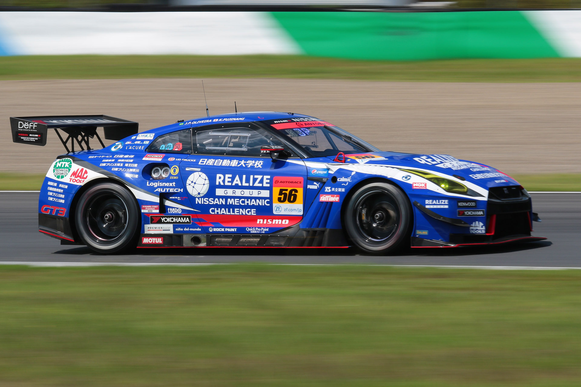 予選3位は56号車 リアライズ日産自動車大学校 GT-R（藤波清斗/ジョアオ・パオロ・デ・オリベイラ組、YH）