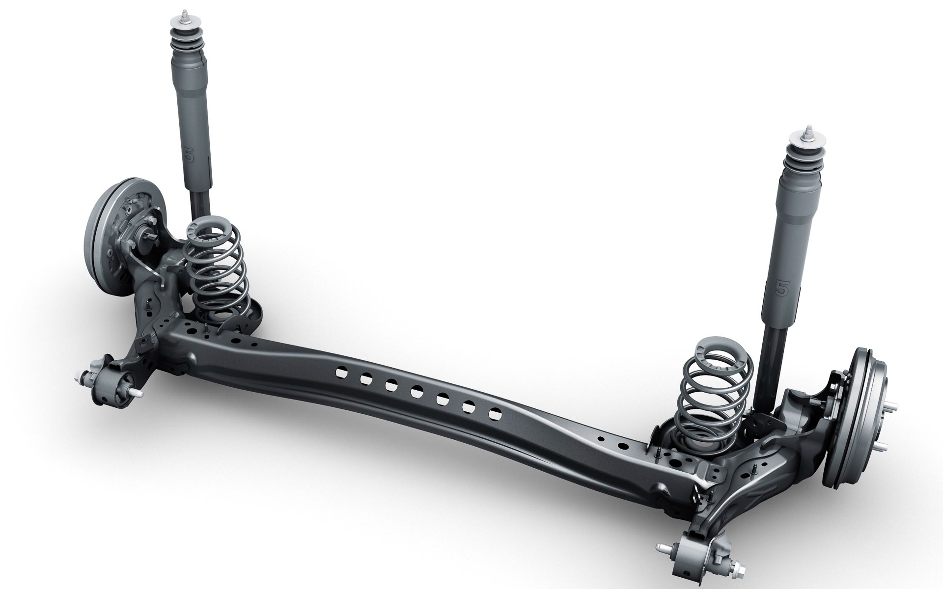 リア（2WD）のトーションビーム式サスペンション