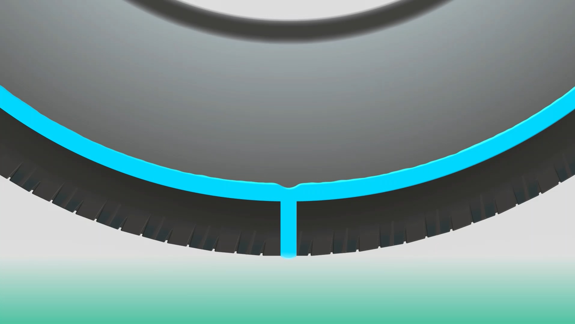 コアシール技術イメージ。塗布されているシーラント剤が穴を塞ぐ