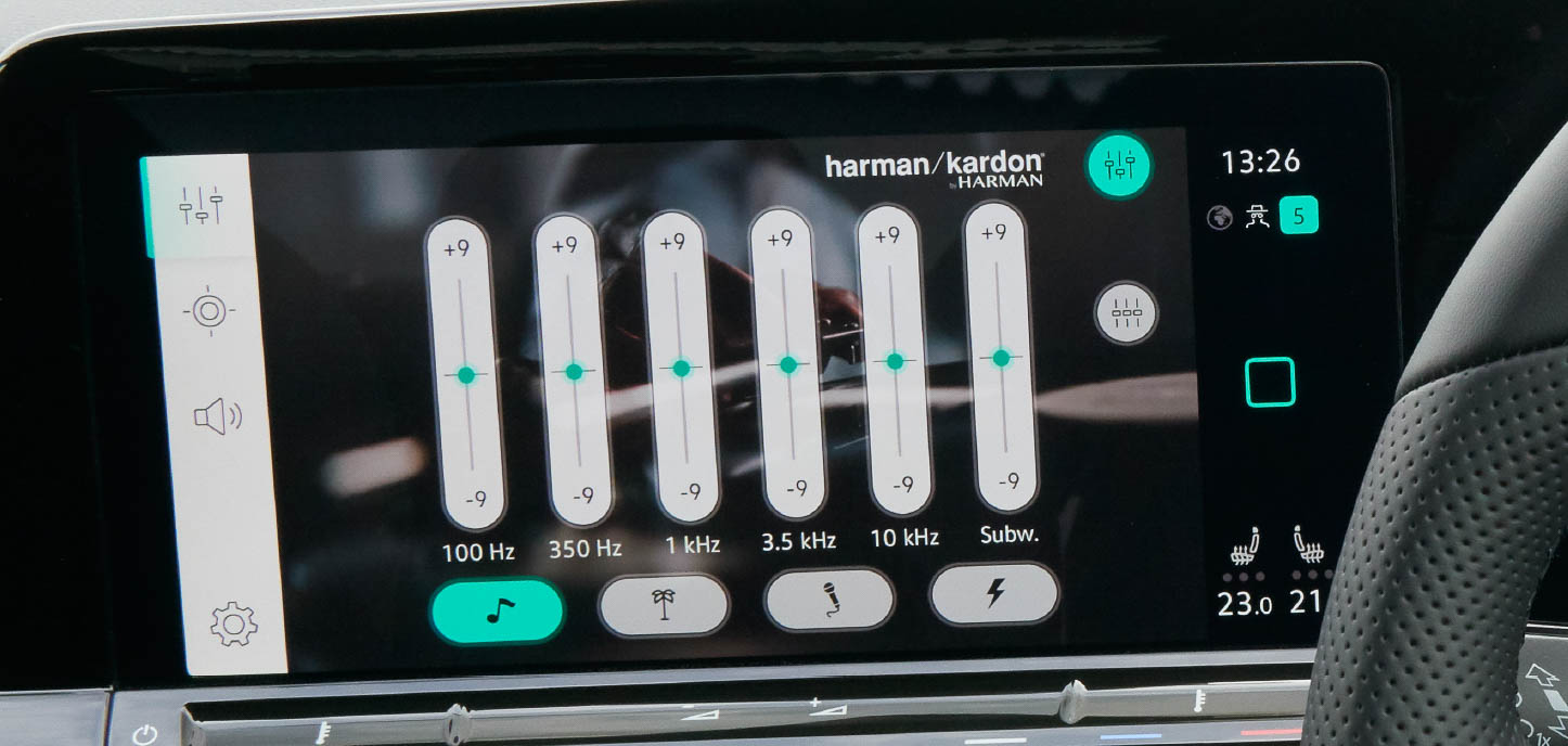 電動パノラマスライディングルーフ（電動サンシェード、UVカット機能付）、プレミアムサウンドシステム“Harman Kardon”などもオプションに設定される