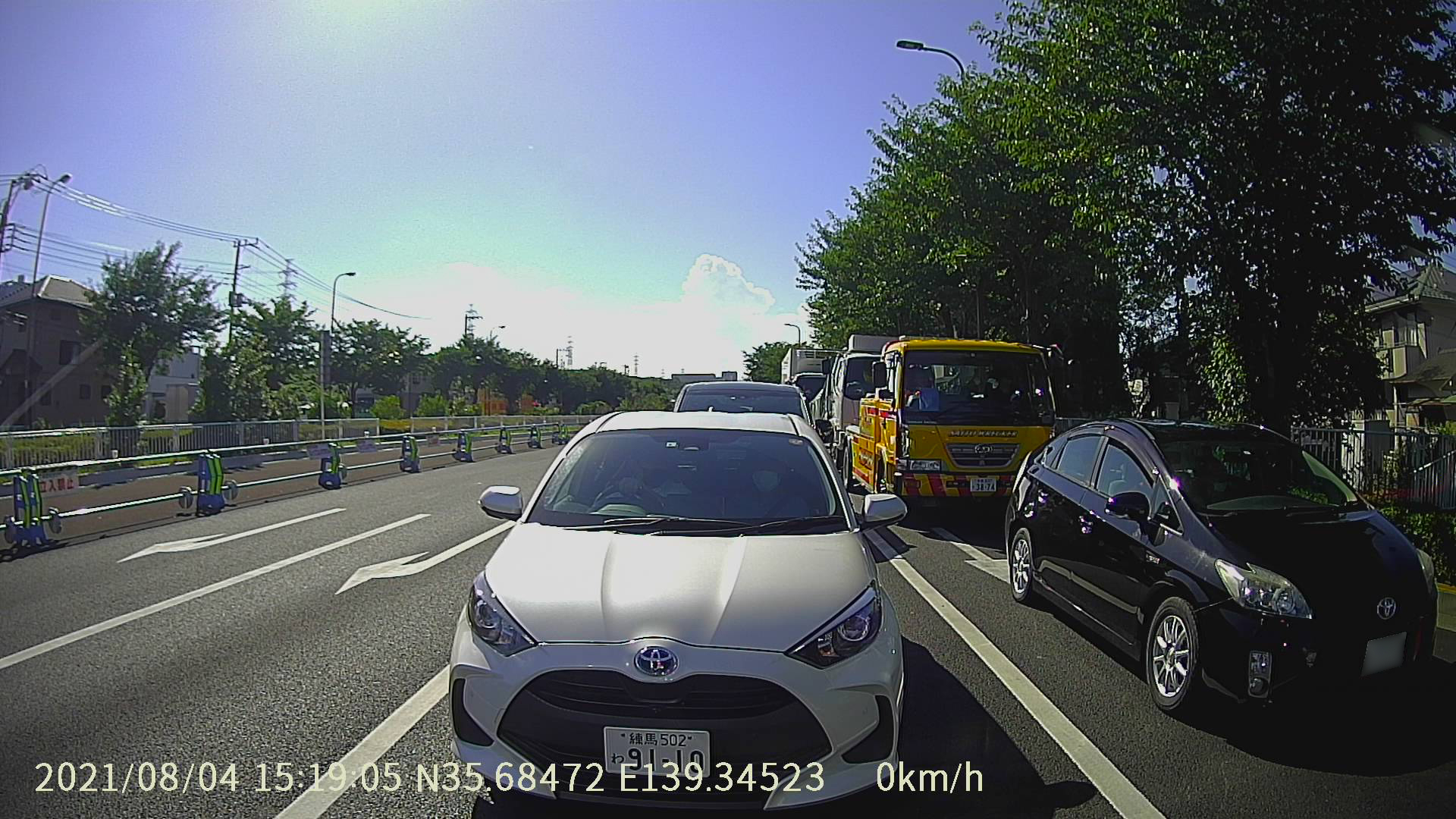 ミラレコで実際に撮影した写真（上段がフロントカメラ、下段がバックカメラで撮影したもの）