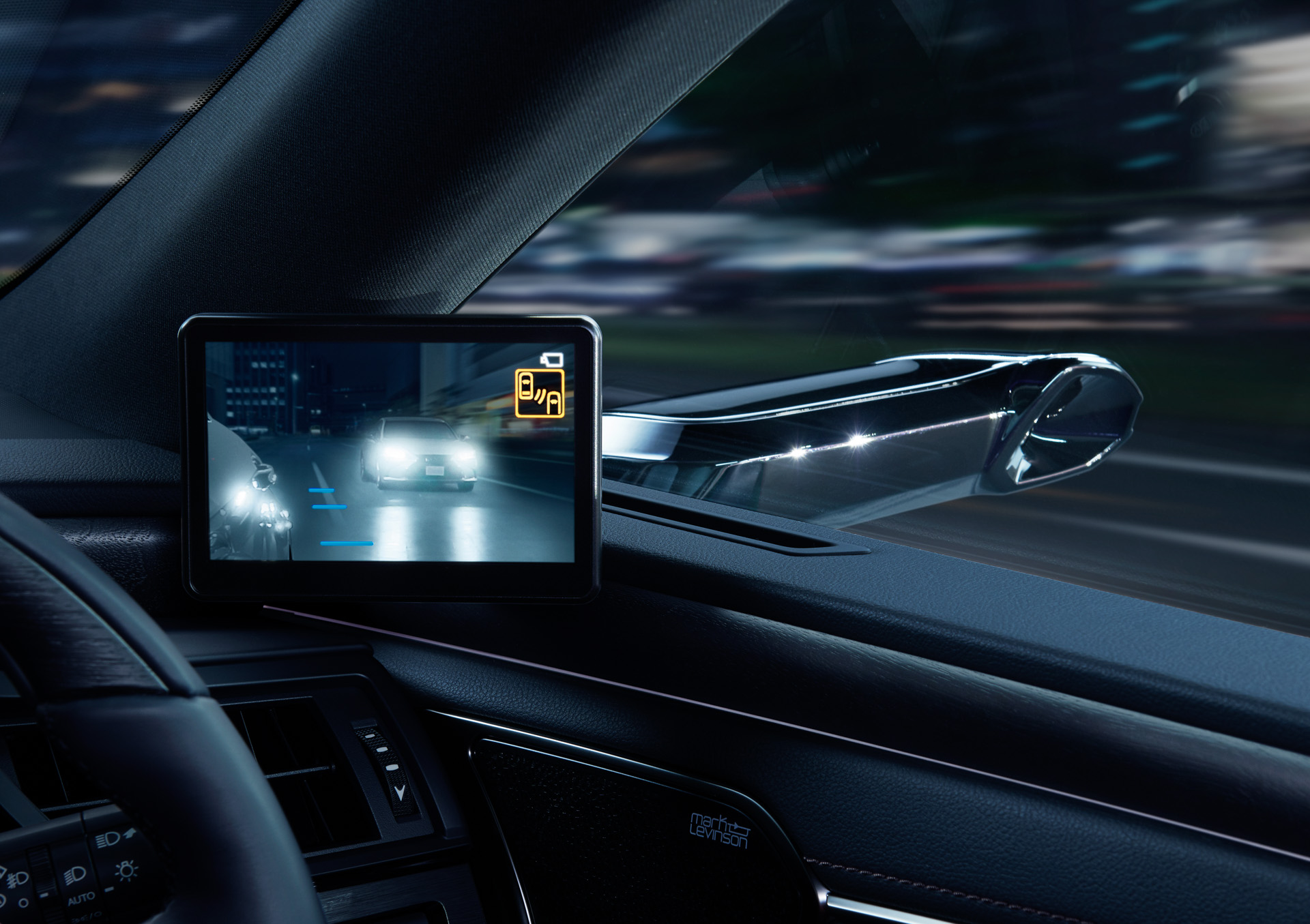 デジタルアウターミラー（後続車のヘッドライト入射時）