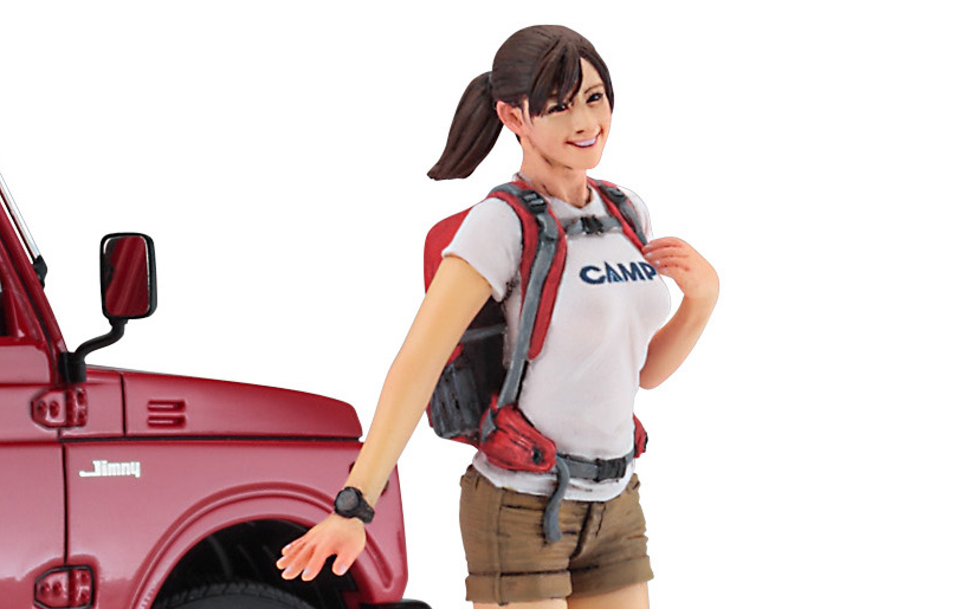 1/24スケールの新製品「スズキ ジムニー w/キャンプガールズフィギュア」