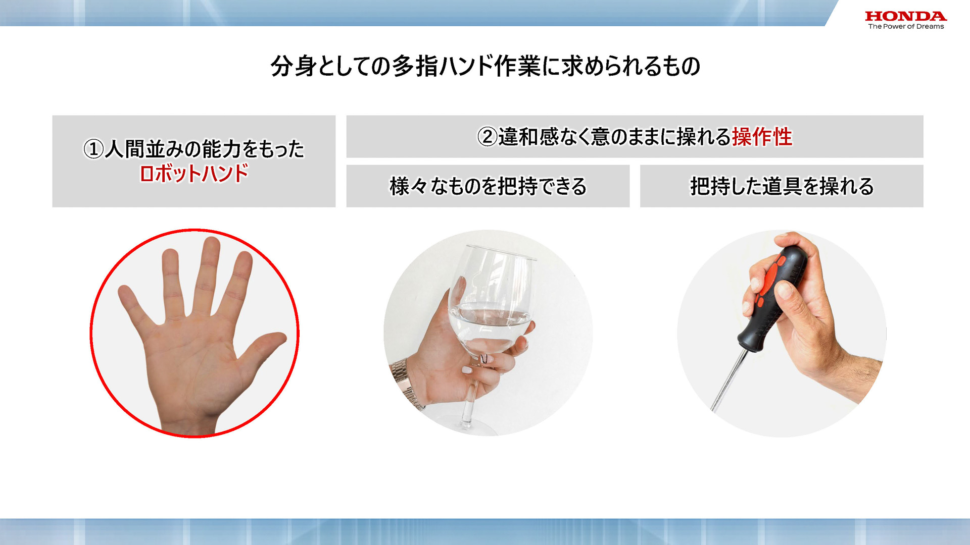 多指ハンドに求められるもの