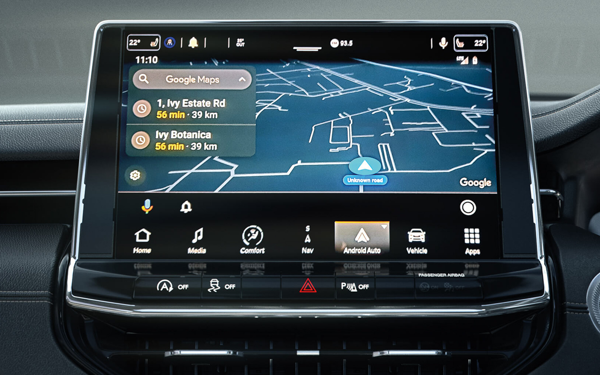 オーディオナビゲーションシステム「Uconnect」搭載10.1インチタッチパネルモニター