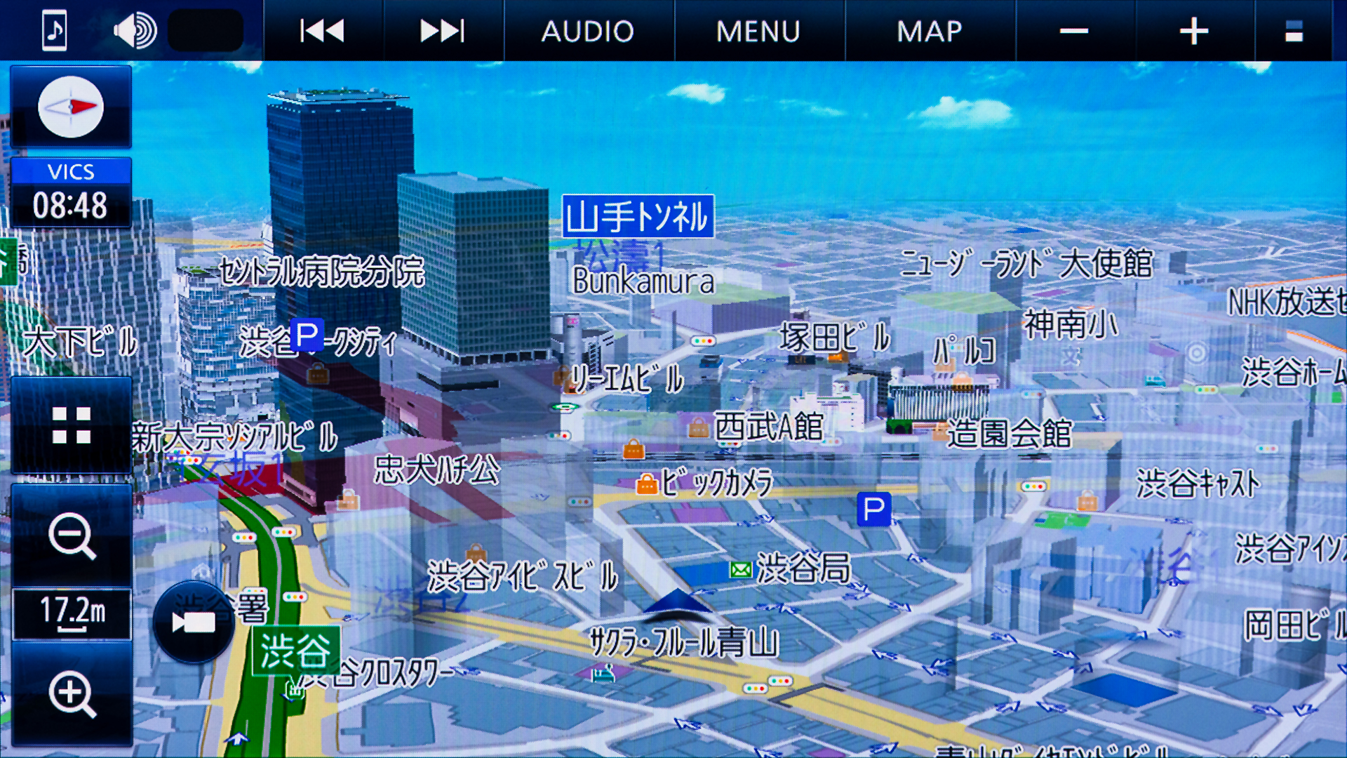 街並みがよく分かる渋谷の3D地図。高層ビルが自然に透過しているのが見えますか～