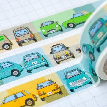 「NISSAN パイクカーマスキングテープ」。キュートでエッジィなパイクカーが揃うポップさ満点のデザイン