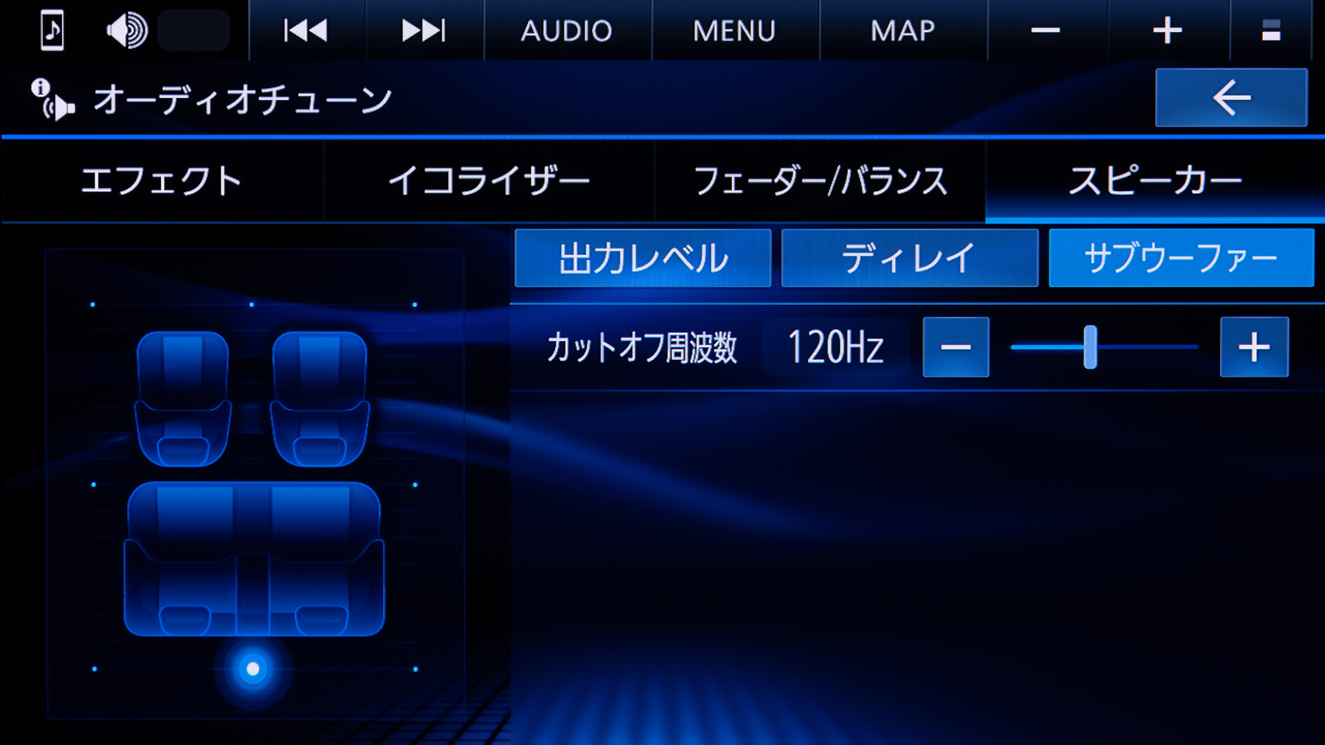 出力レベルやディレイも細かく調整することができる