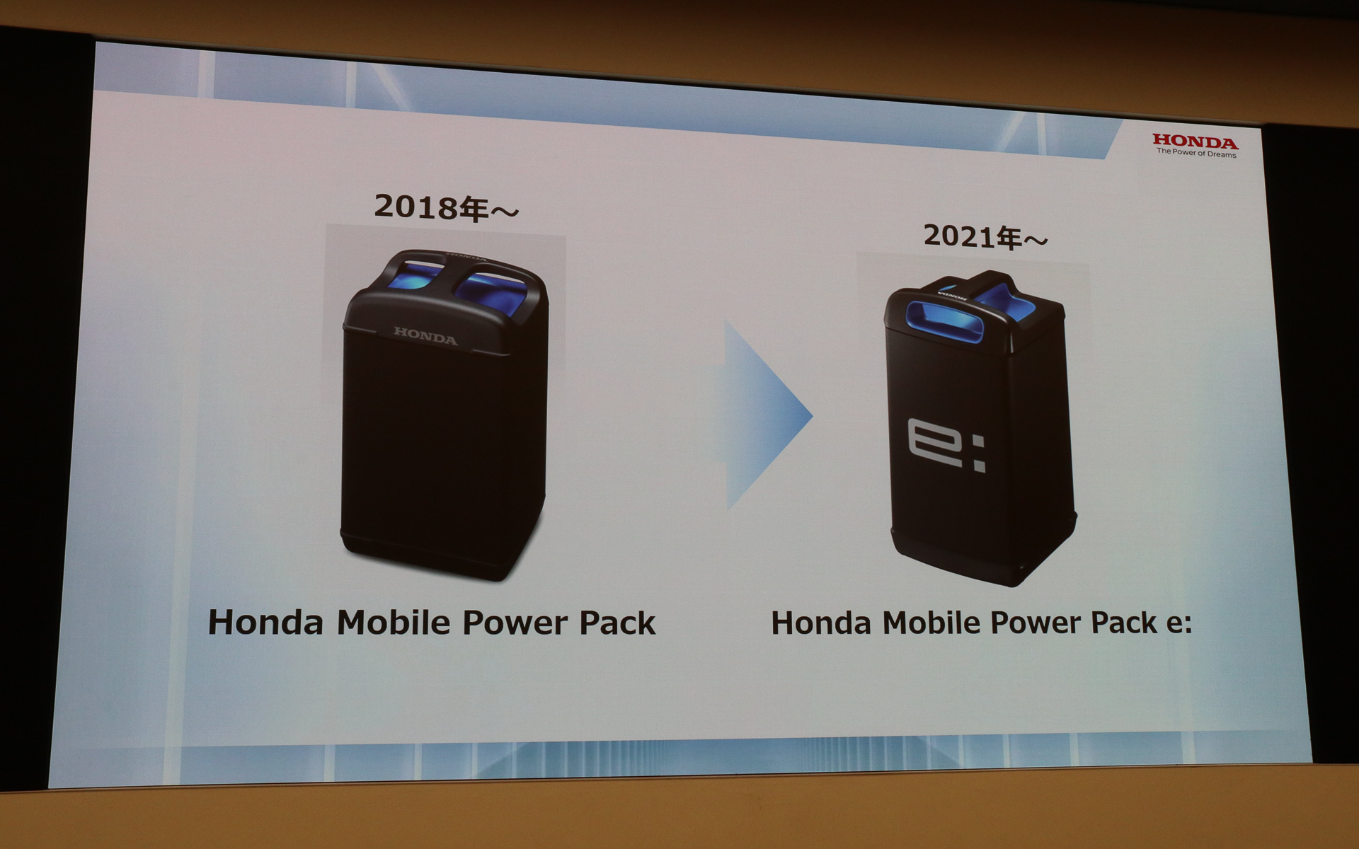 モバイルパワーパックは2018年に登場し、3年間に行なわれてきた実証実験などで得られたデータを反映して第2世代であるモバイルパワーパック e:に進化を遂げた