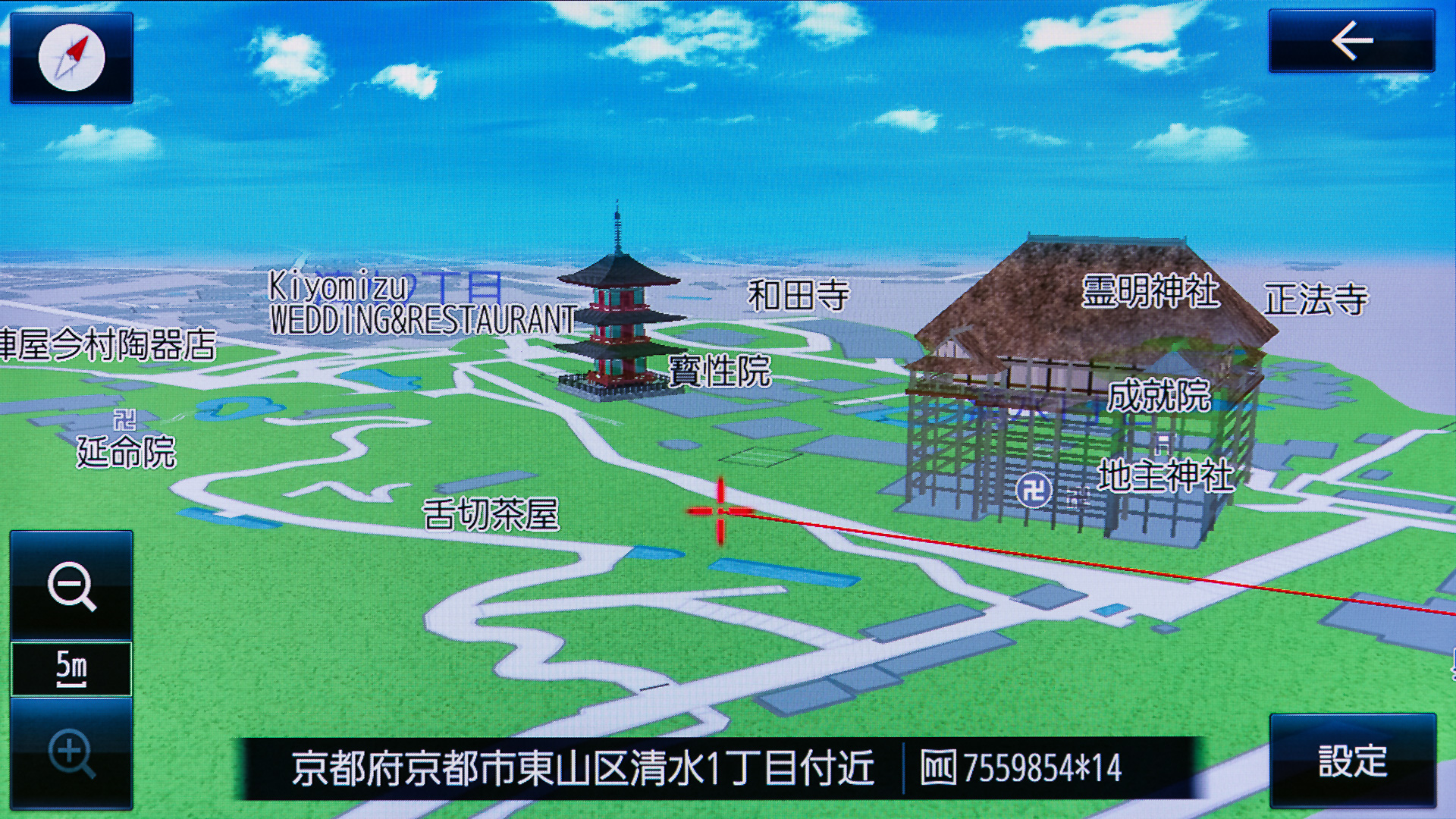 清水寺。いろいろな寺院やお城もリアルに再現されているので、本当に楽しい