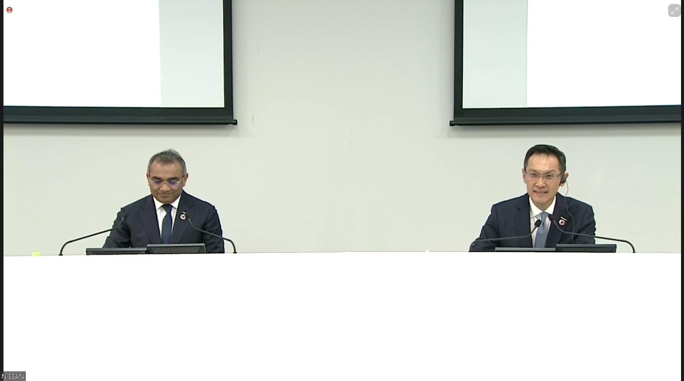 日産自動車株式会社 COO アシュワニ・グプタ氏（左）と日産自動車株式会社 CFO スティーブン・マー氏（右）