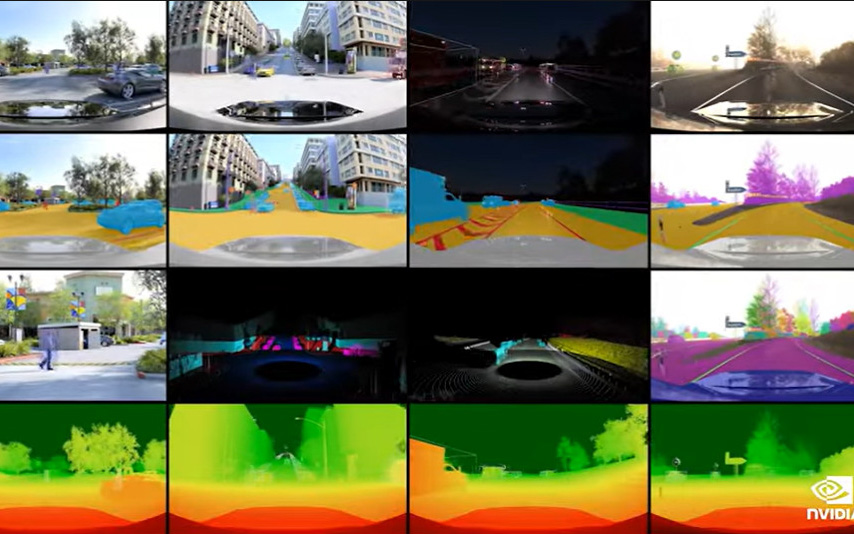 Omniverse Replicator for DRIVE Simを活用すると、仮想空間の中で自動運転車のAIを実際の行動では再現できないような環境で実験することができる