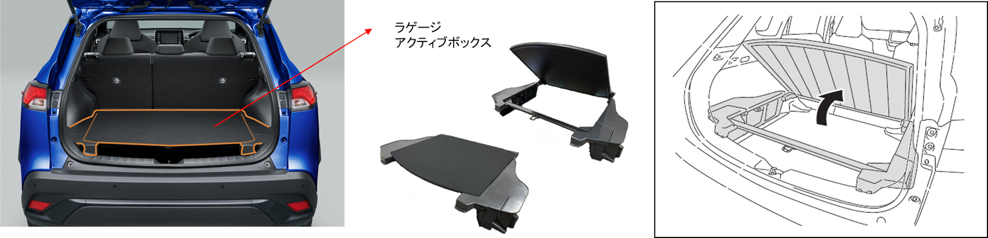 ラゲージアクティブボックスは、トヨタ純正用品（販売店装着オプション）として2021年12月発売予定。価格は2万8050円
