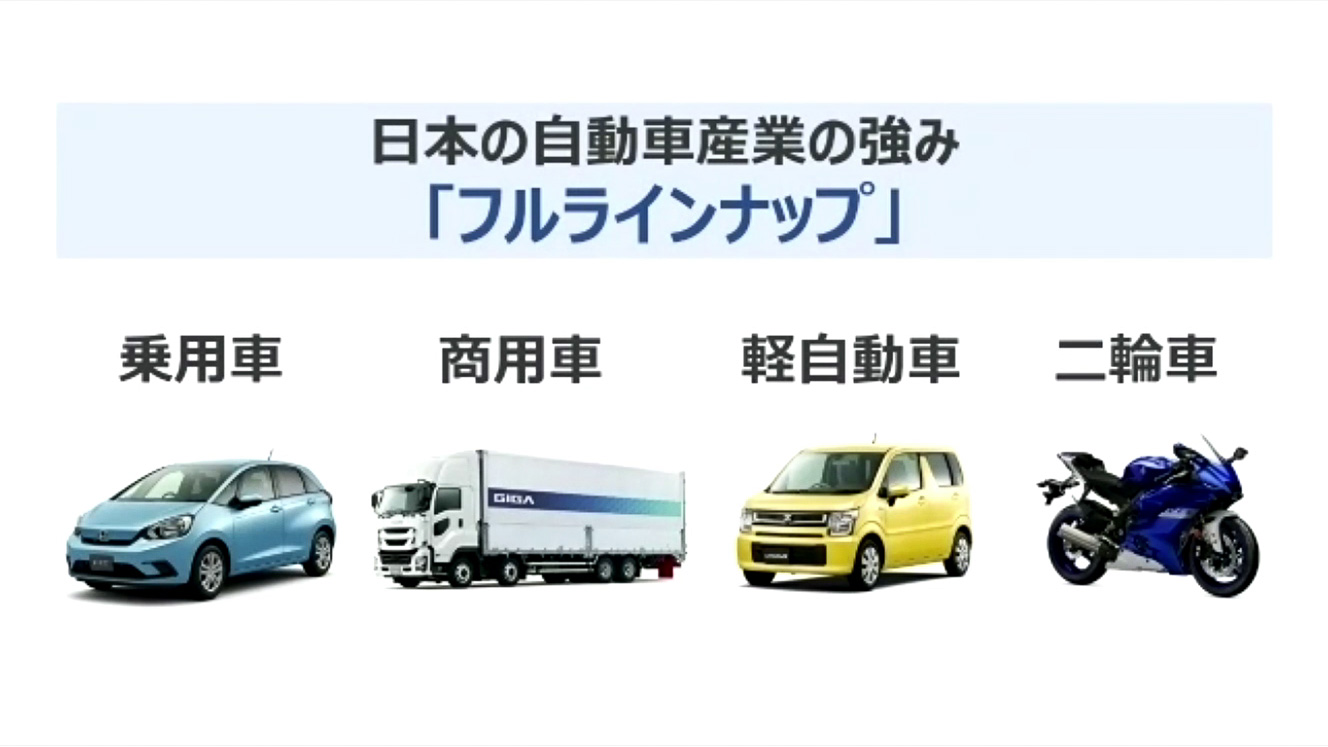 日本の自動車産業の強みは「フルラインナップ」