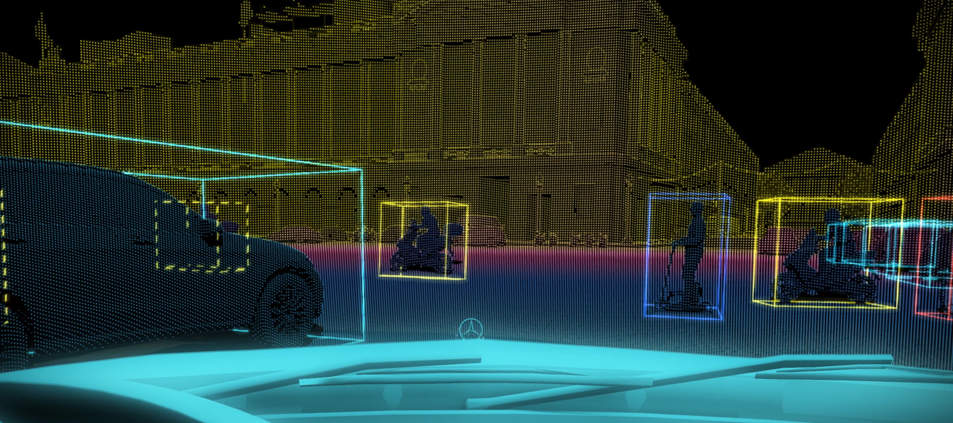 オートバイやキックボードなどをオブジェクト認識している