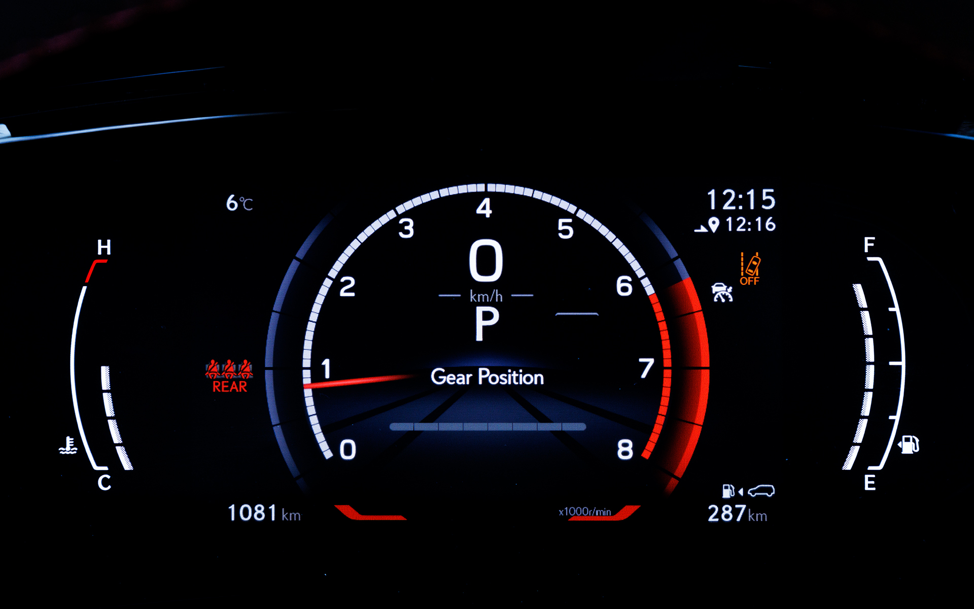 通常時のメーターパネル