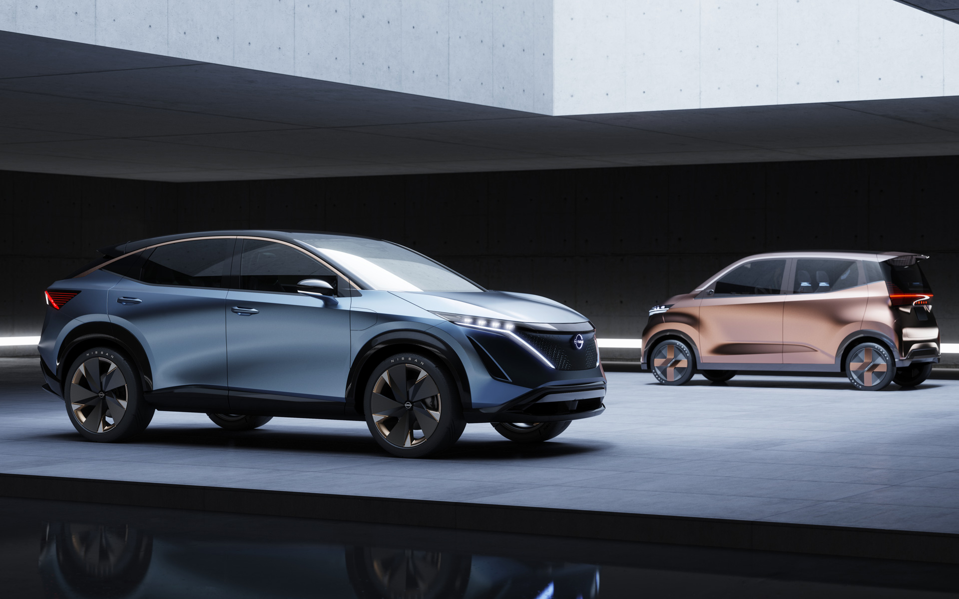 第46回東京モーターショー2019では、2台のEVコンセプトカーとして「ニッサン アリア コンセプト」「ニッサン IMk」が公開された