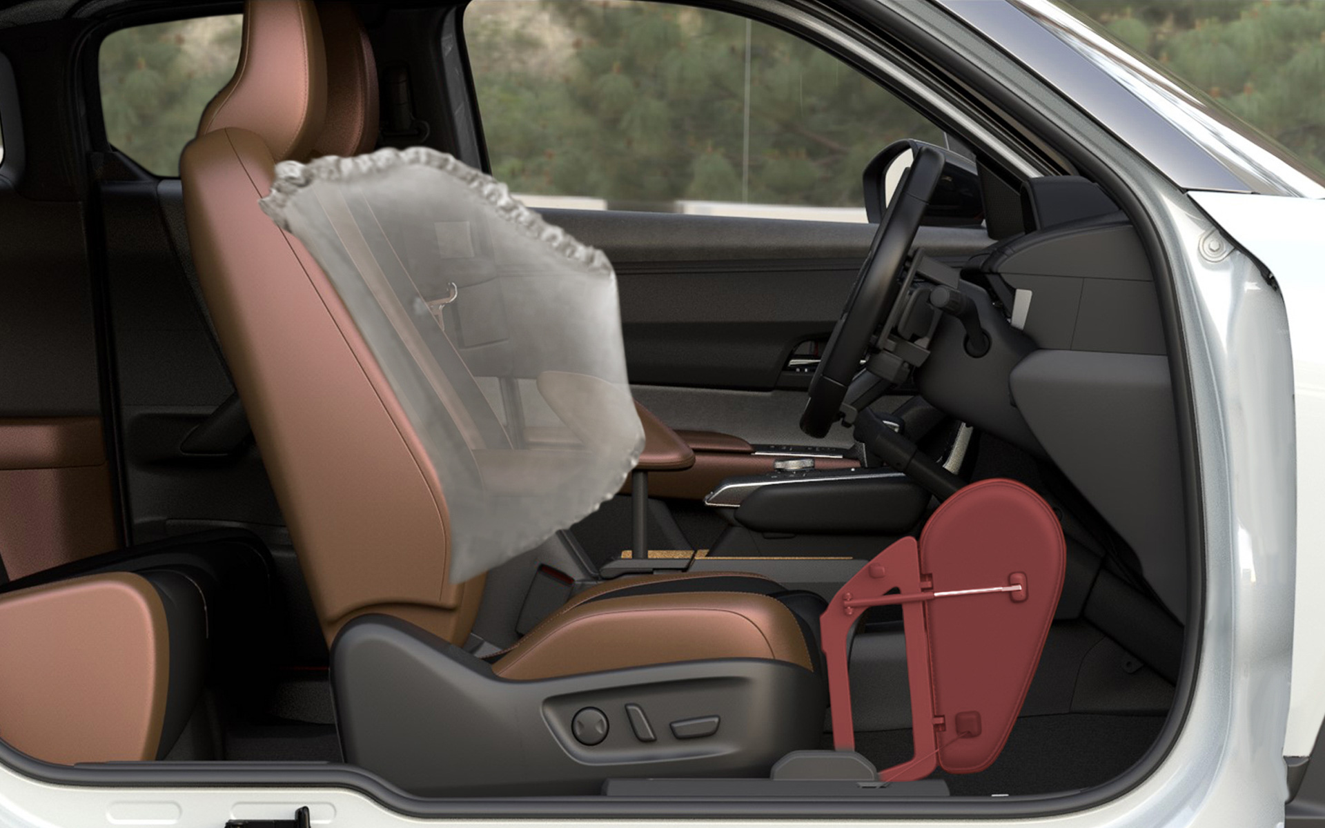 サイドエアバッグの展開に影響しない配置を実現