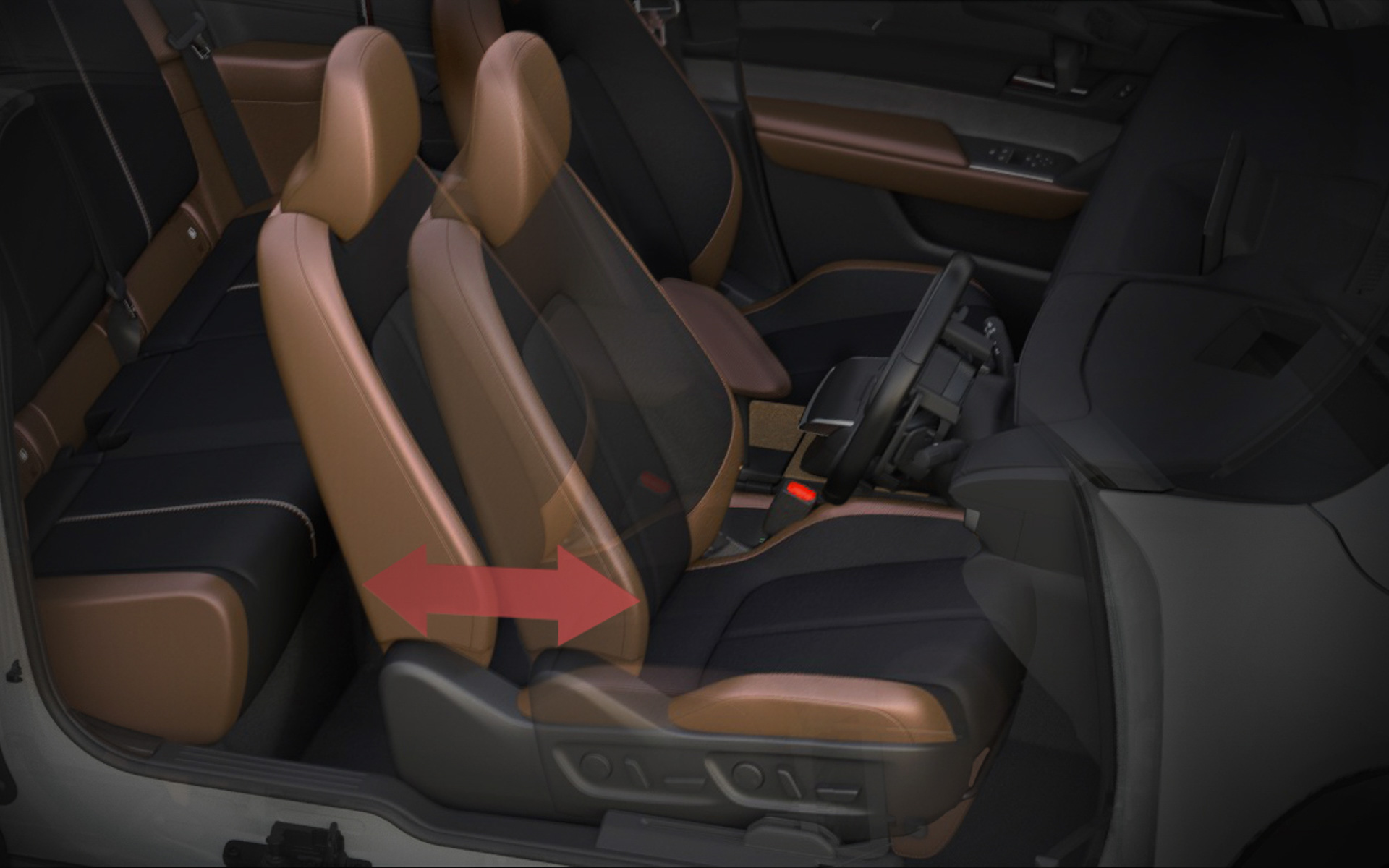 シートとステアリングを調整することで適切な運転姿勢を実現できる