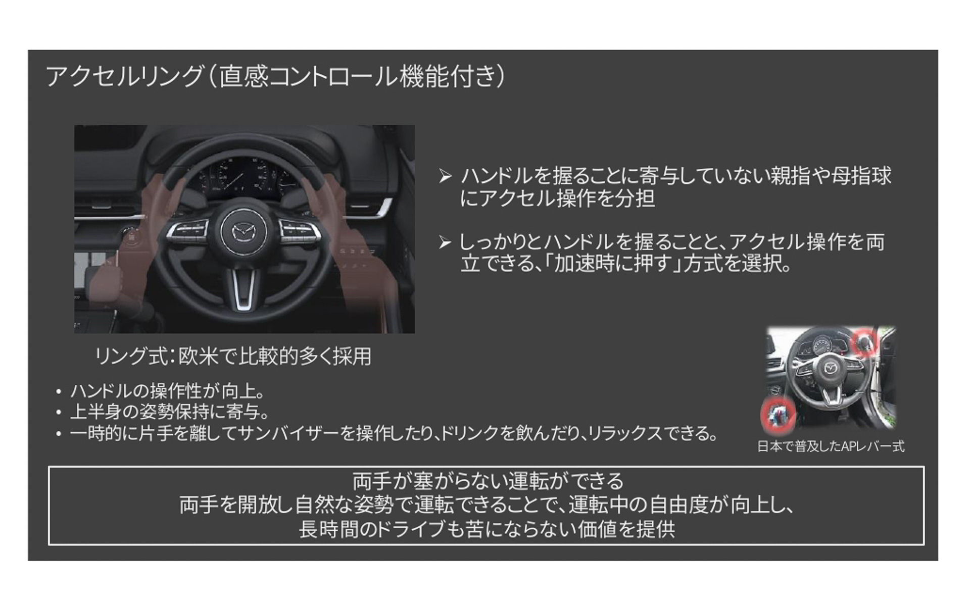 アクセルリング（直感コントロール機能付き）の詳細