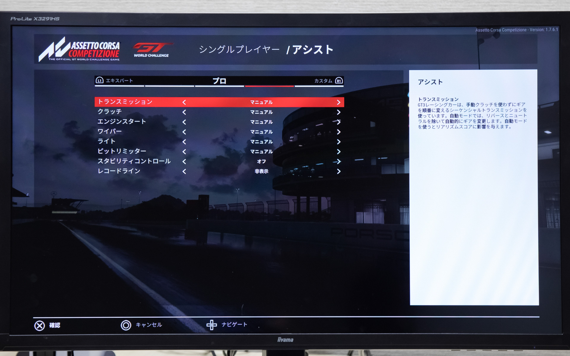 アシストの設定。ここも初心者からカスタムまである