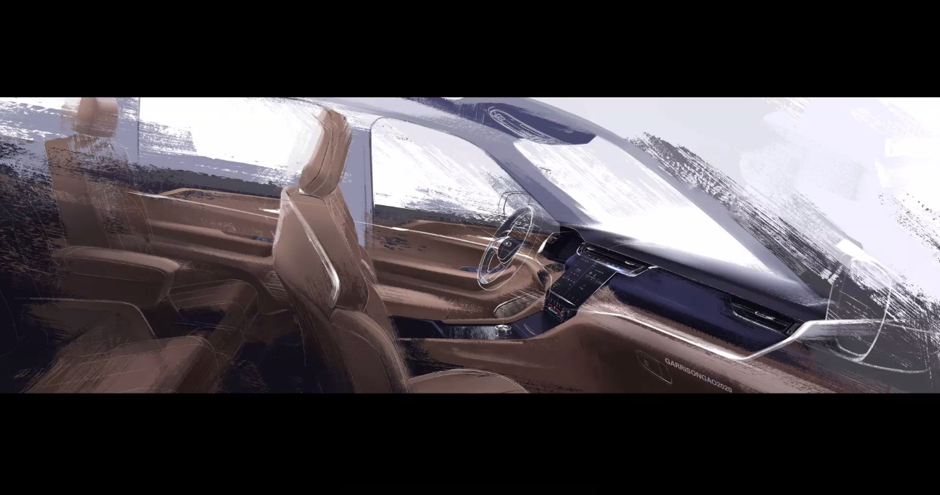 新型グランドチェロキーのインテリアスケッチ