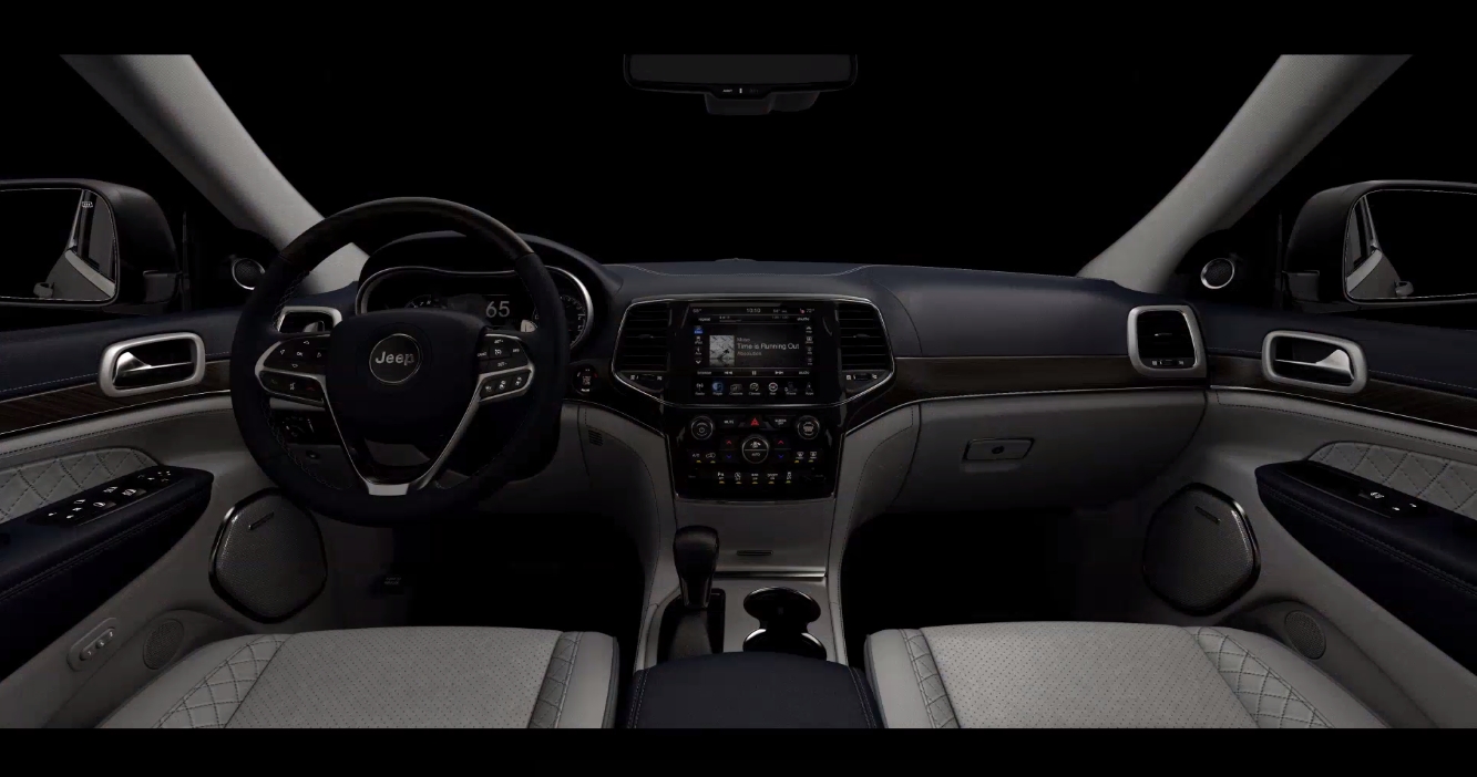 先代グランドチェロキーのインパネは構成する要素を機能ごとにまとめた「アイランド」（島）を組み合わせて構成