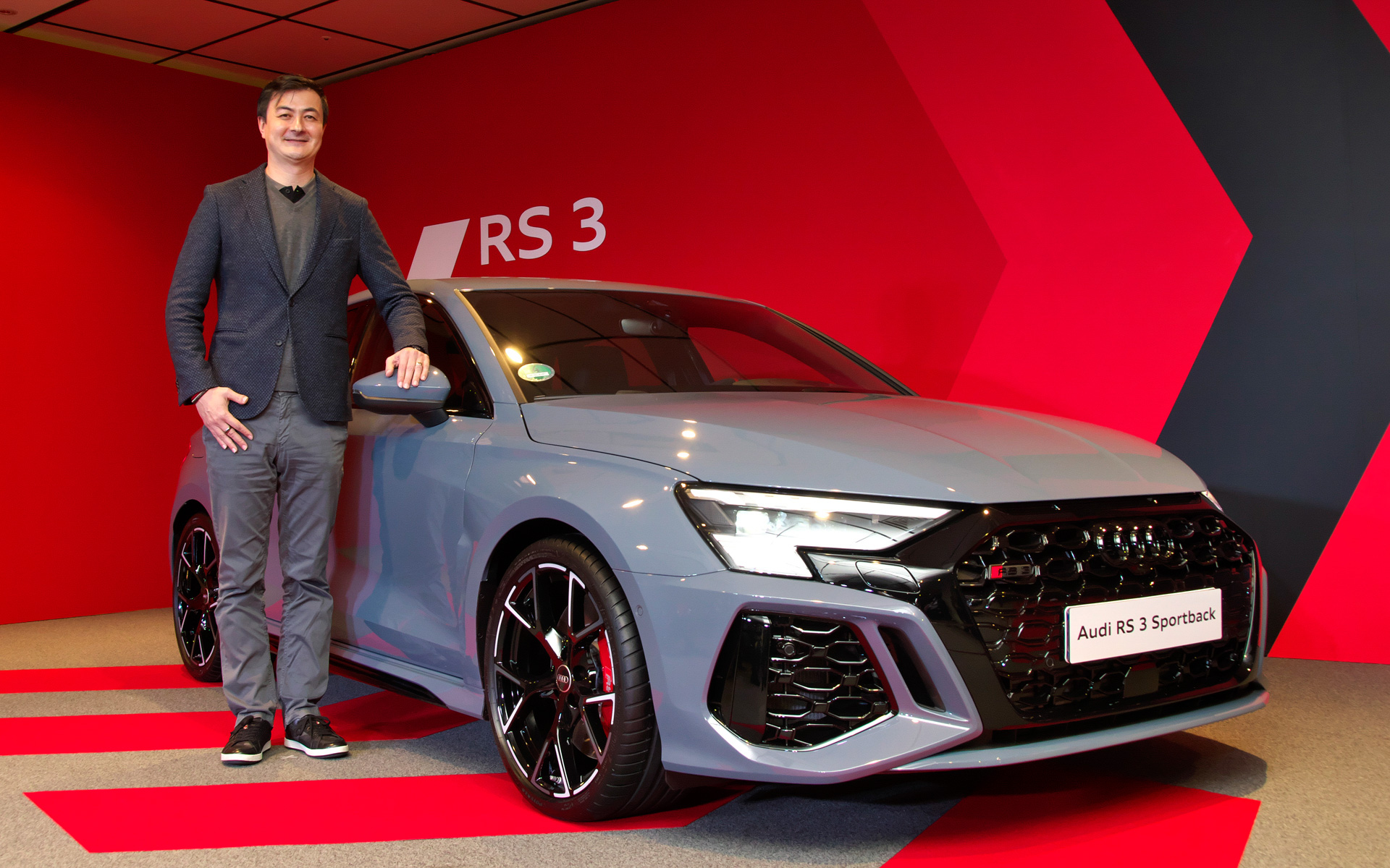 新型RS 3の限定モデル「RS 3 スポーツバック 1st edition」発表会に登壇したアウディ ジャパン株式会社 代表取締役社長 マティアス・シェーパース氏。フォルクス ワーゲン グループ ジャパン代表取締役社長も兼ねている