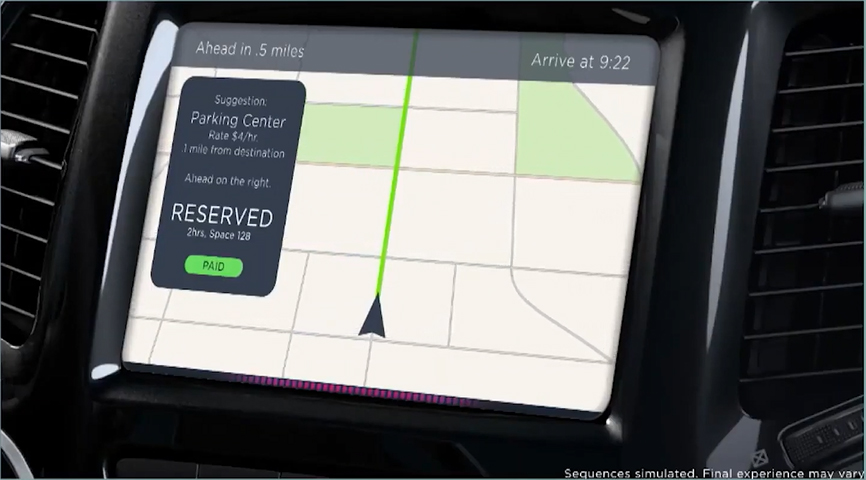 SkipGen in vehicle entertainmentでは音声で駐車場を予約できる