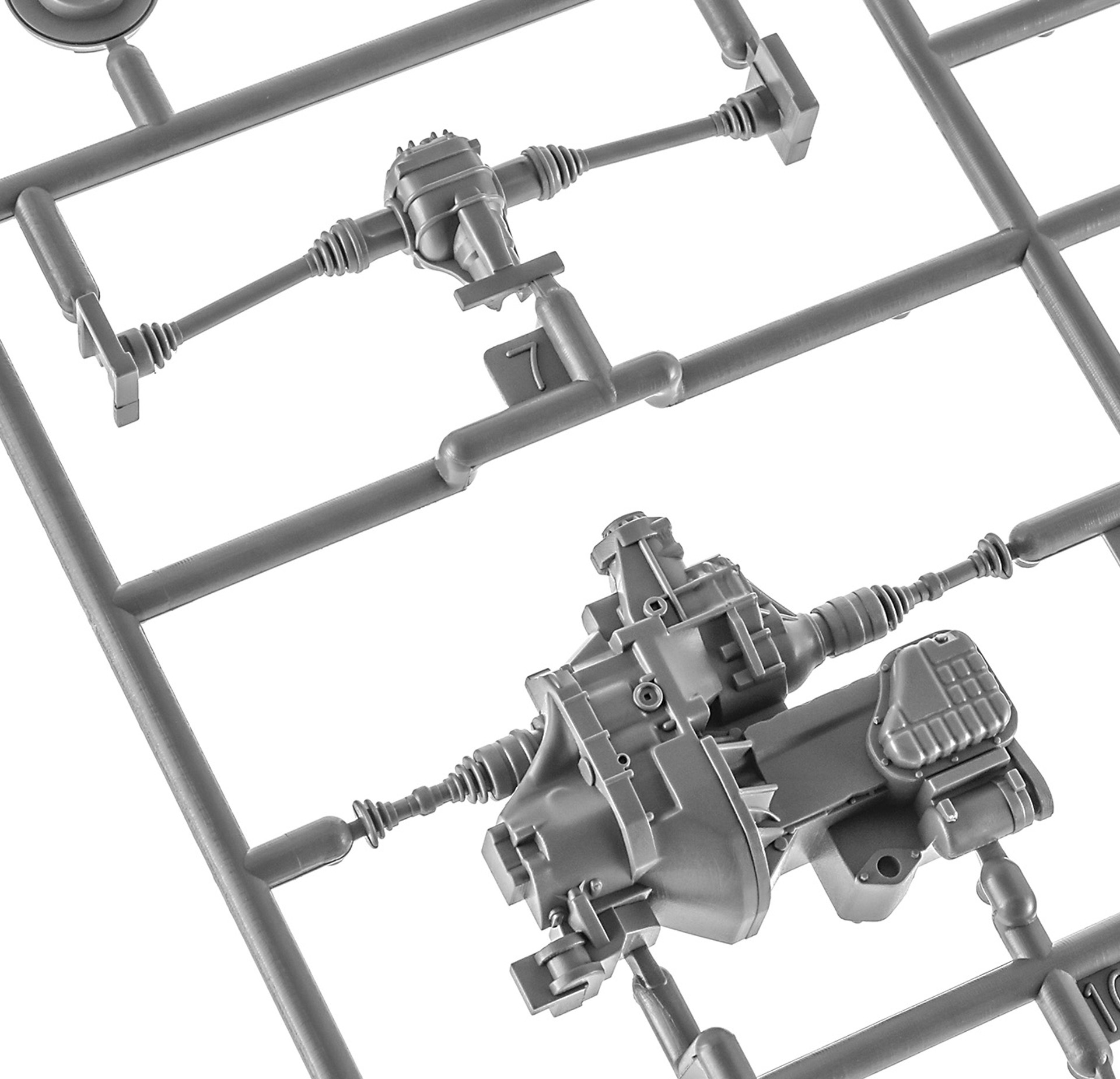 エンジン、デファレンシャルギア（パーツカラー：ダークグレー）