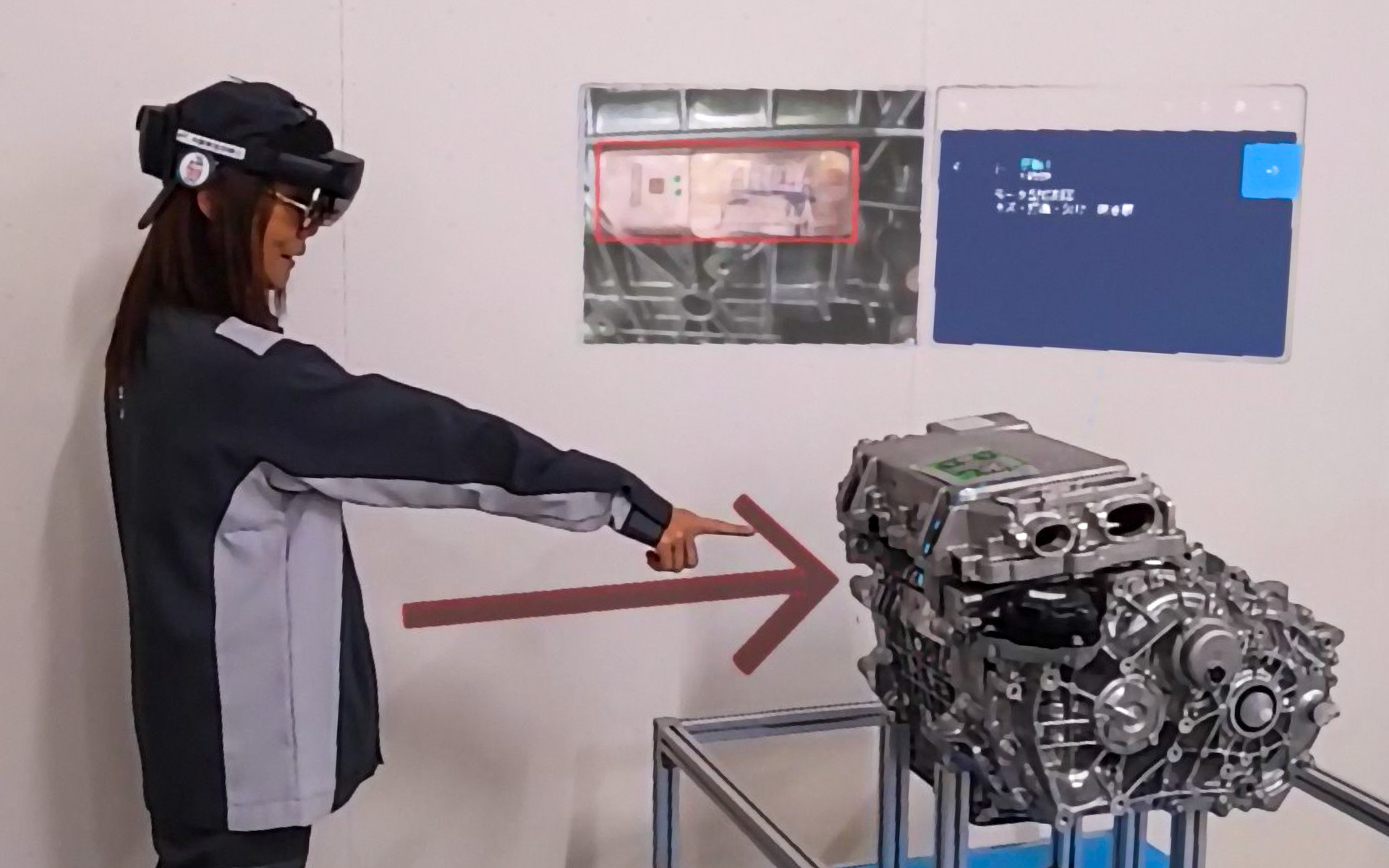 IOSSに表示されるガイダンスに従いながら、現実世界にあるモーターの目視検査を行なっていけるようにした