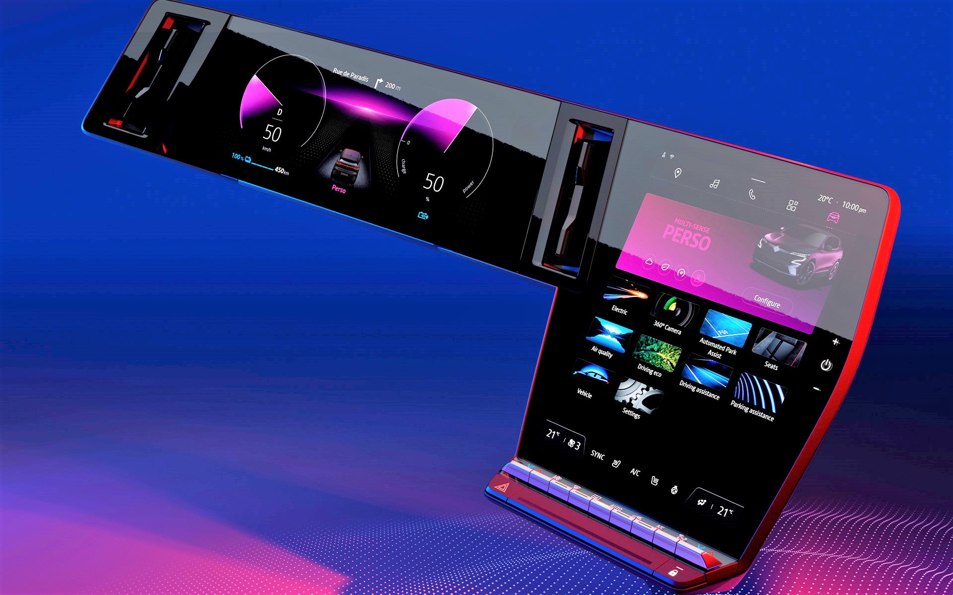 新型「メガーヌ E-TECH エレクトリック」に搭載される大型L字ディスプレイ「OpenRスクリーン」