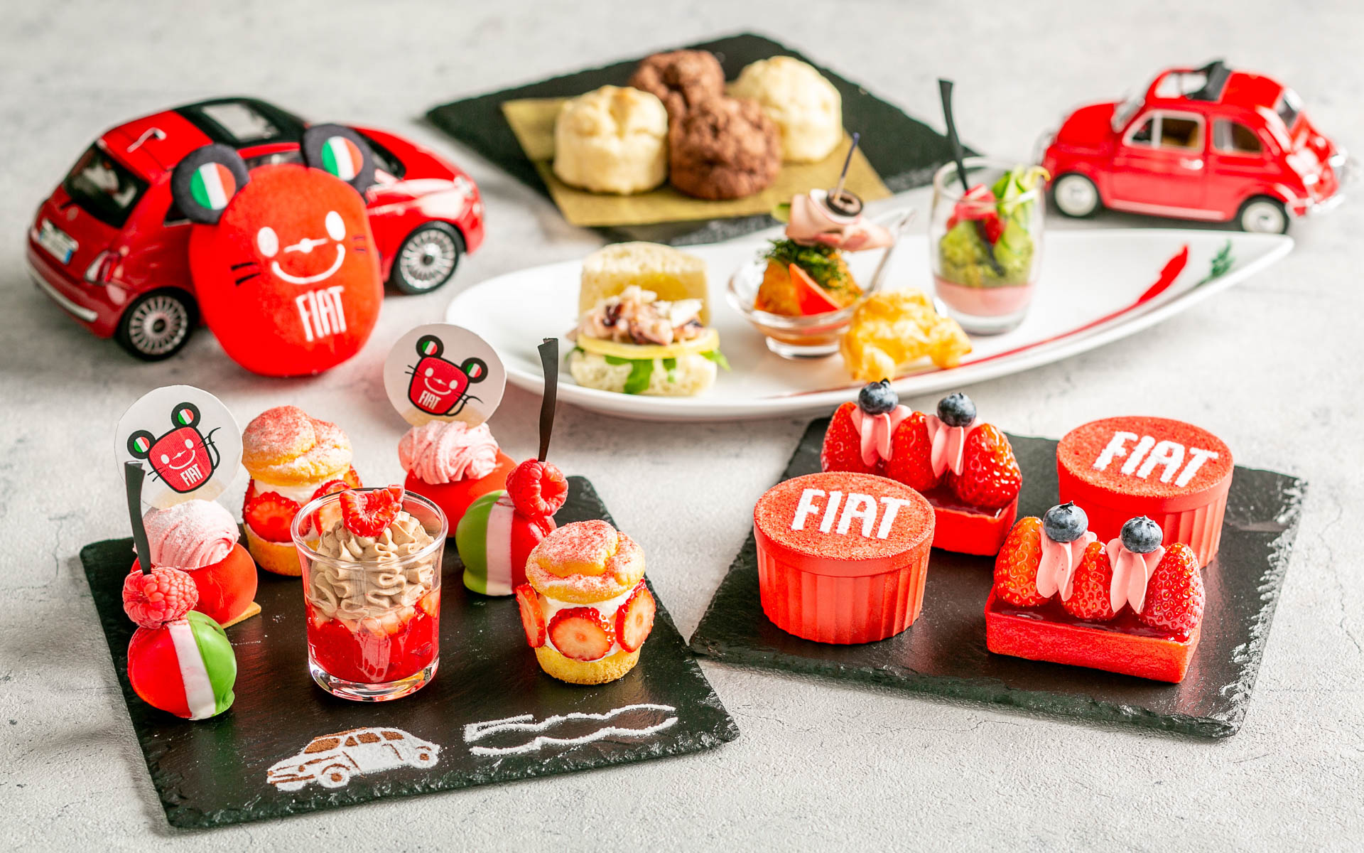 新横浜プリンスホテルでフィアットとコラボレーションしたいちごのアフタヌーンティ