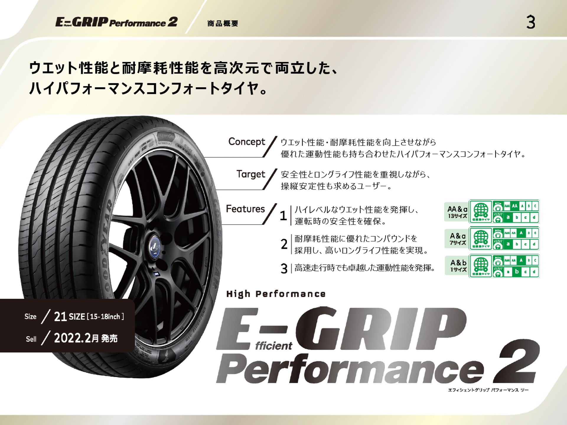 「エフィシェントグリップ パフォーマンス 2」のプレゼンテーション資料