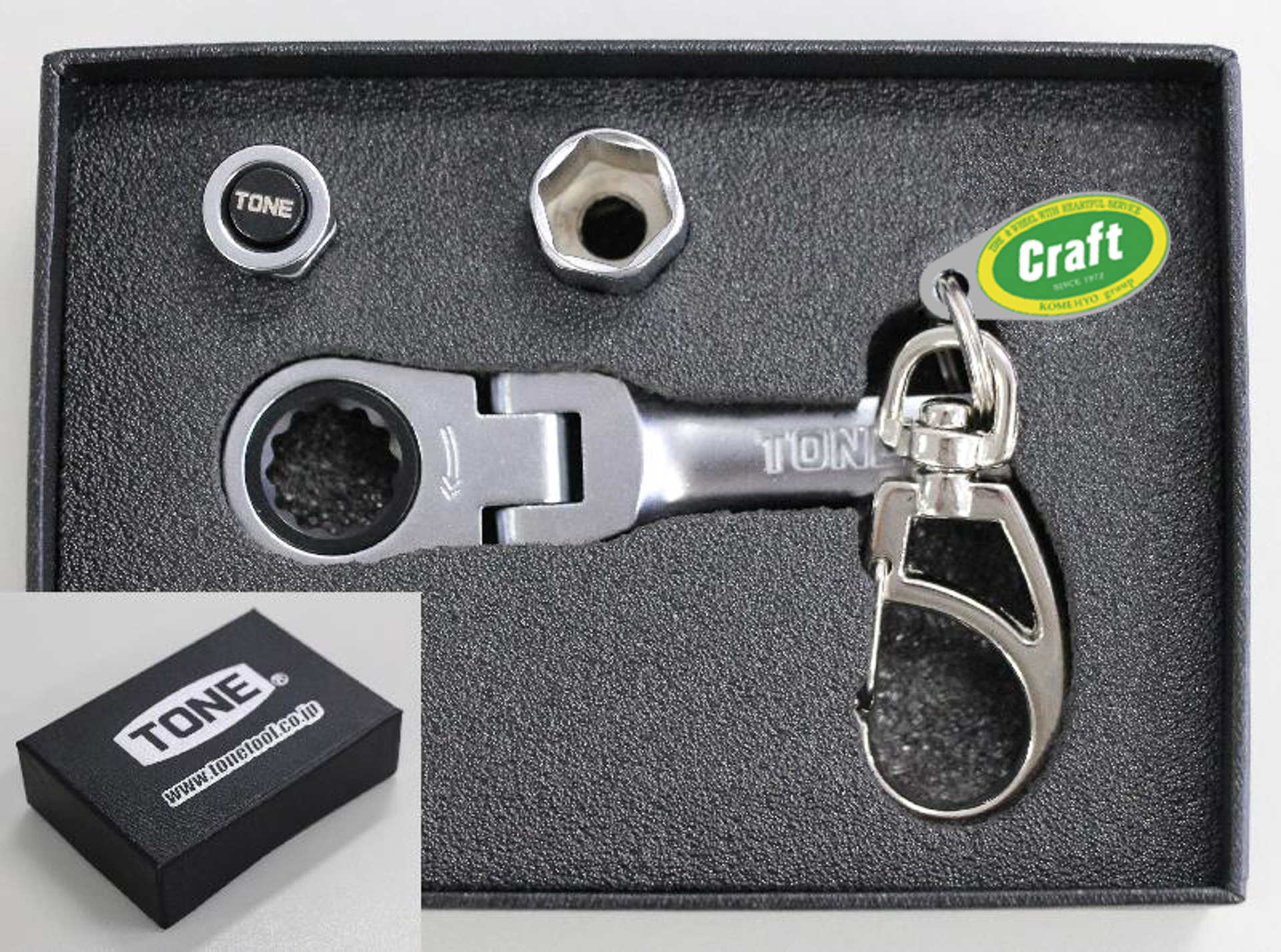 50周年記念ノベルティ「TONE ラチェットキーホルダー」