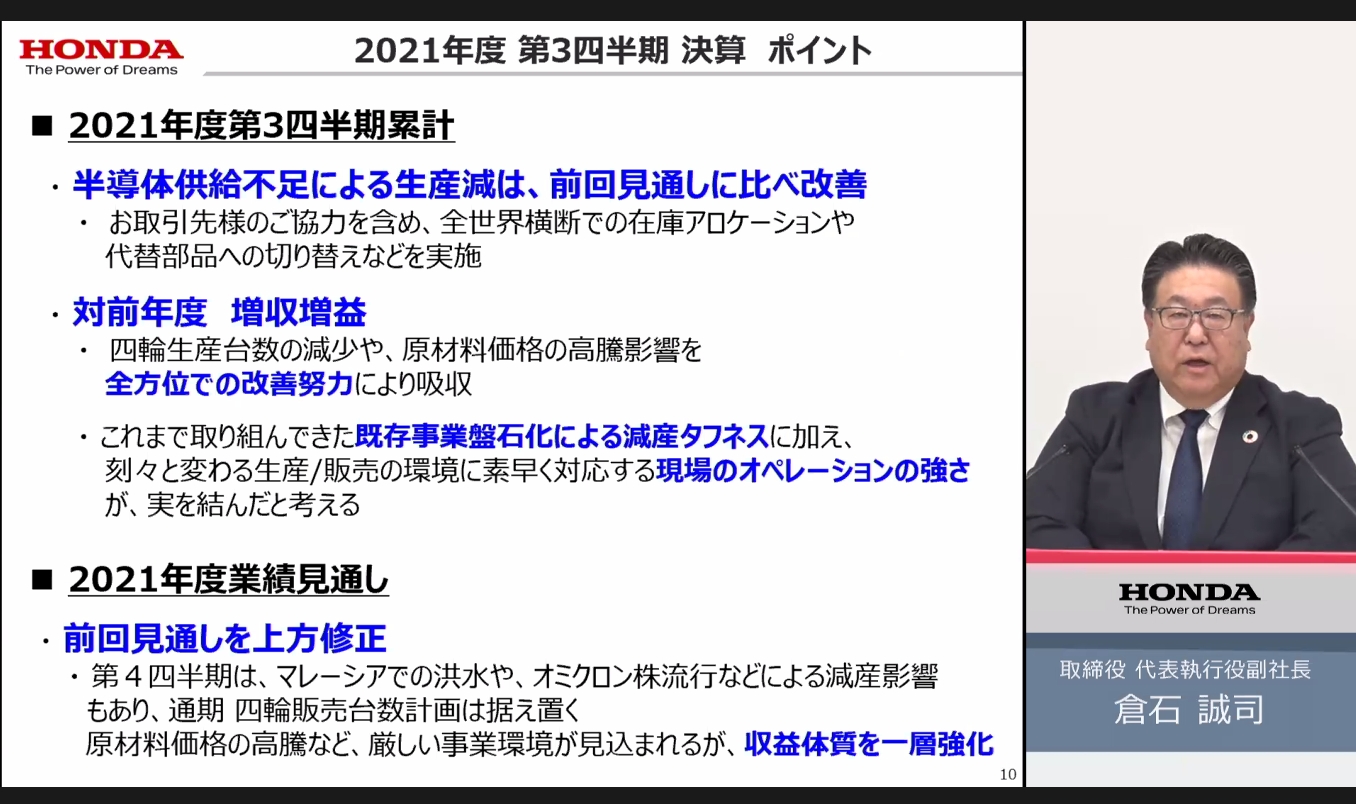 2021年度第3四半期決算のポイント