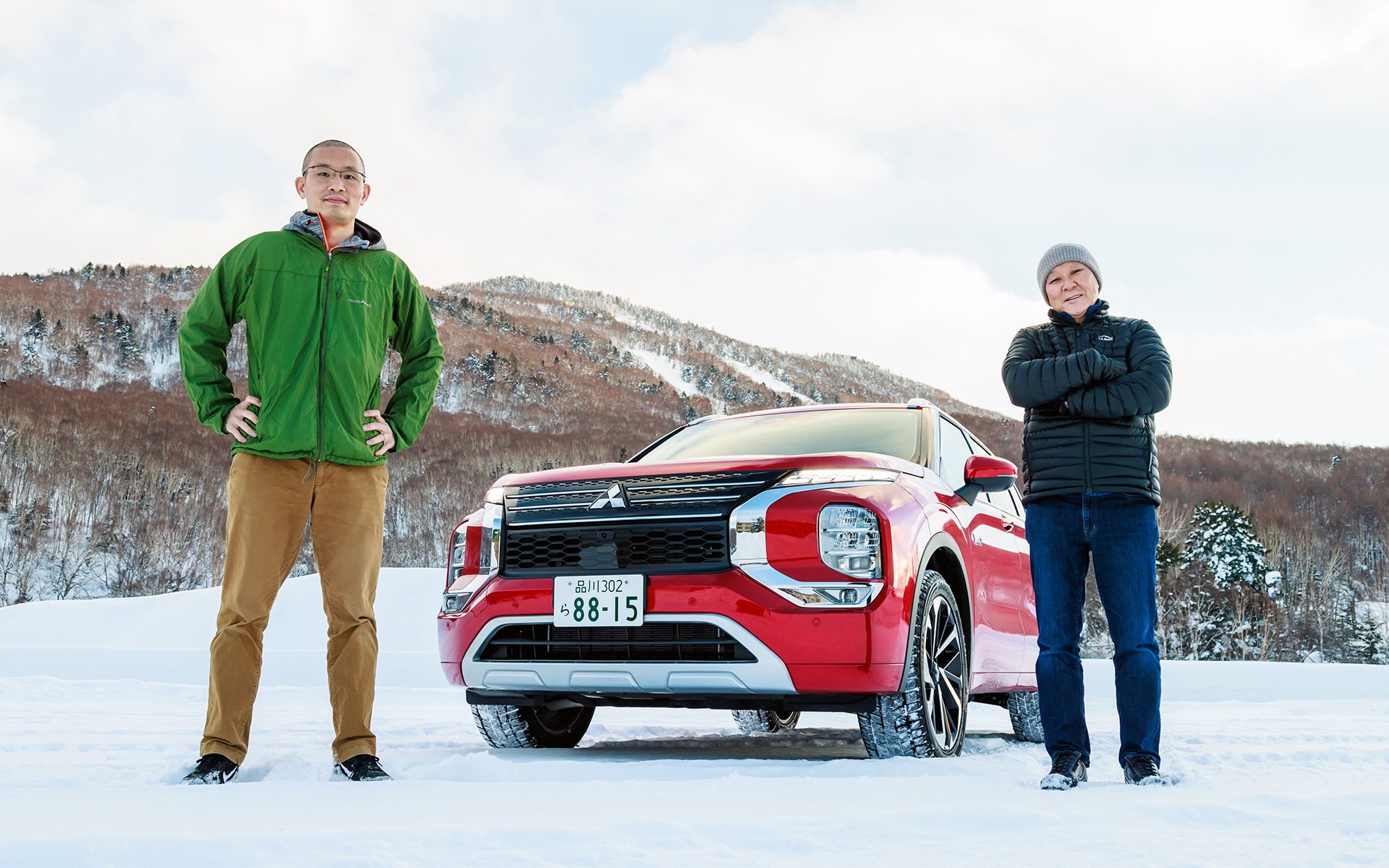 今回は新型アウトランダーPHEVの制御に詳しい、モータージャーナリストの日下部保雄氏に同行していただいた