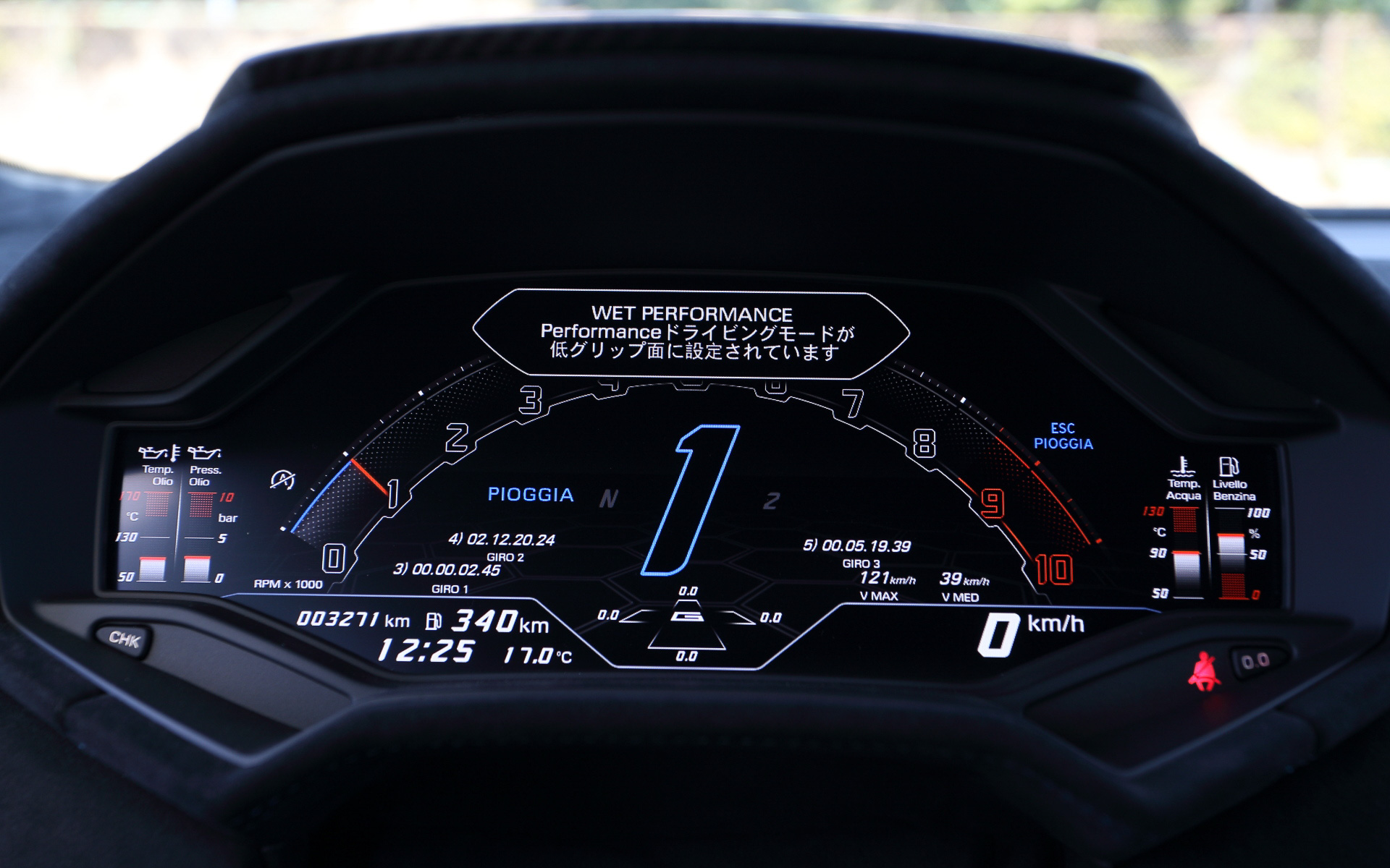 走行モード「PIOGGIA」は濡れた路面用